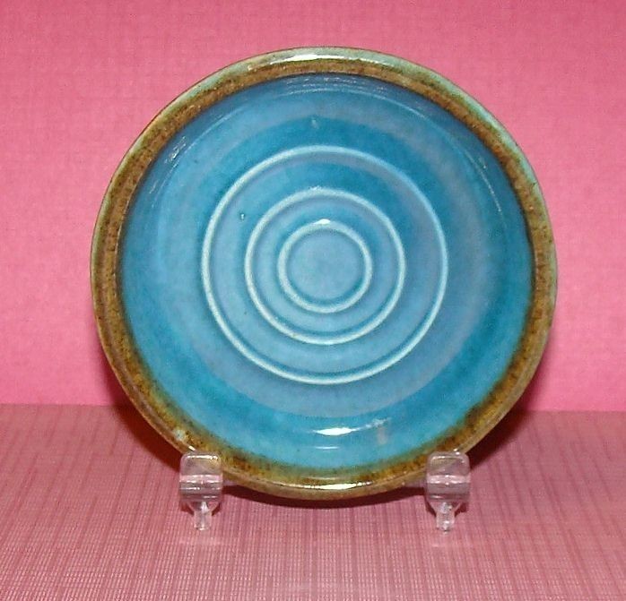 1950s Brock of California Rustic Ware Turquoise Coaster