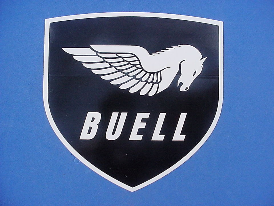 BUELL Pegasus STICKER 4 x 4 inches Black and White