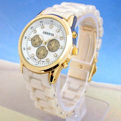 PEARL GOLD GENEVA Designer Style Ladies BRACELET WATCH