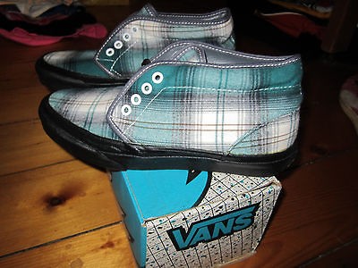 vintage NOS 1990s (90) VANS mens 6.5 PLAID CHUKKA flannel SNEAKERS 