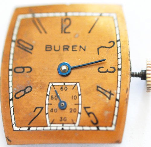 VINTAGE BUREN W SUB DIAL WRIST MOVEMENT 17 JEWELS #A73