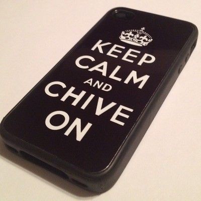 Buy 2 Get 1 FREE Rubber Keep Calm And Chive On Black Kcco iphone 4 