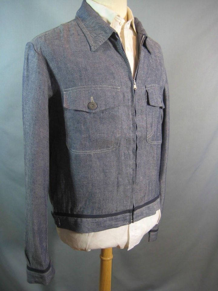 NEW nwt $865 NIGEL CABOURN England LINEN DENIM COAT 50 eu or M us