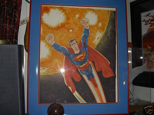 JOHN BYRNE SIGNED LG COLOR SUPERMAN ORIGINAL ART 1977