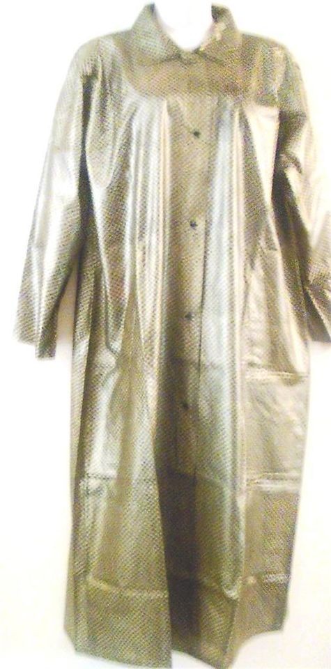 VINTAGE  VINYL RAINCOAT  NEW, UNUSED   GOLD AND BLACK 