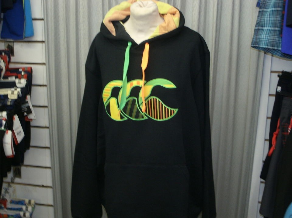 CANTERBURY PLAIN UGLY HOODY   BLACK/ORANGE/YELLOW/GREEN   SMALL   XX 