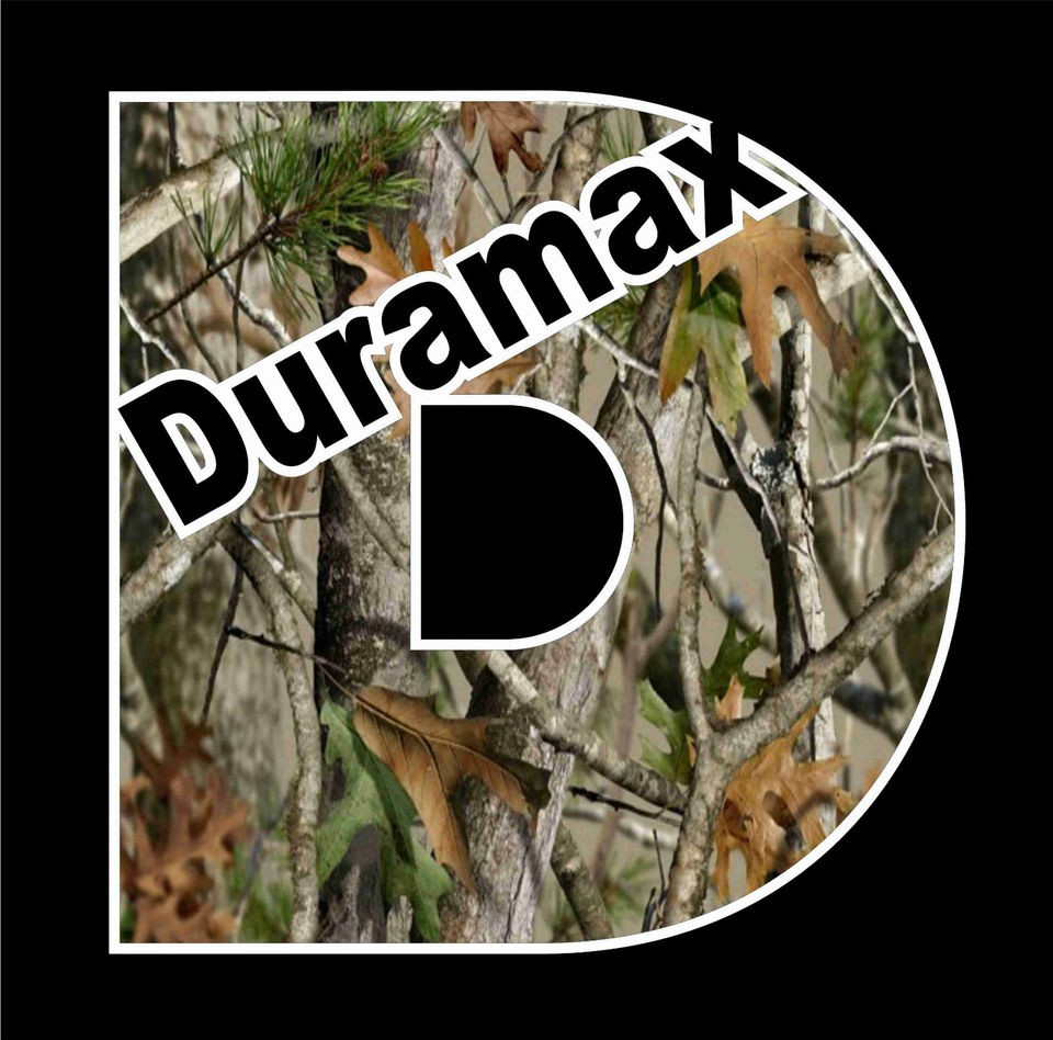 Duramax Camo Vinyl Decal chevrolet chevy turbo diesel Truck window oak 