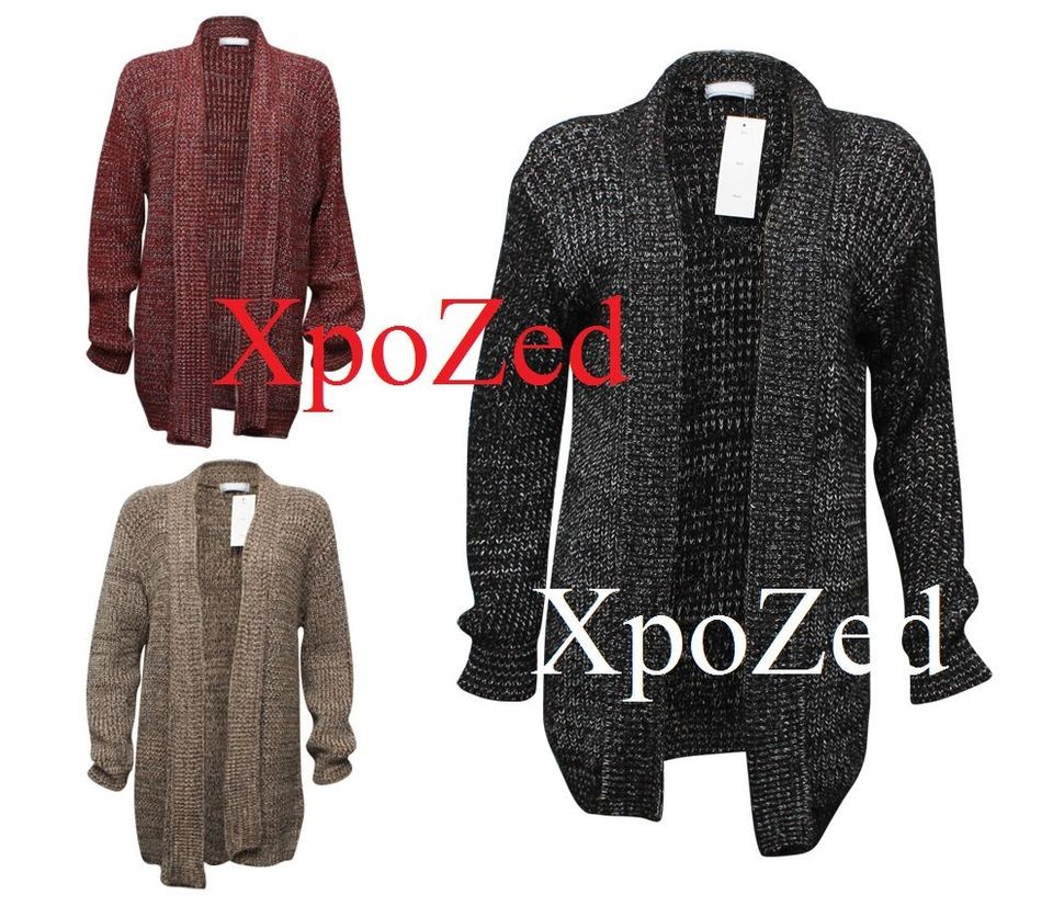 NEW WOMENS CHUNKY KNIT LADIES TOP QUALITY BOYFRIEND CARDIGAN ONE SIZE 