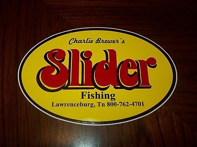 CHARLIE BREWERS SLIDER FISHING LURE DECAL ( PUT ON BOATS RVs TRUCK 