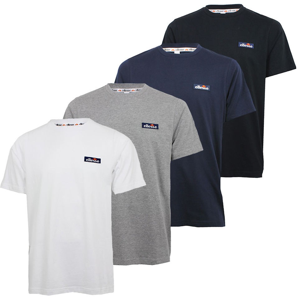 Ellesse Mens Short Sleeve Cotton Crew Neck Tee T Shirt Top