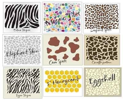 Stencil Animal Print Zebra Tiger Giraffe Cow Honeycomb