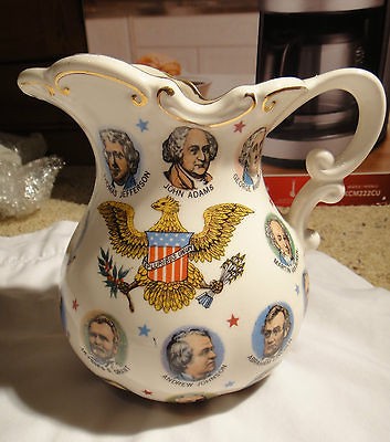 1965 Vintage Chadwick Mille​r U.S. Presidents Pitcher, 6 tall, VGUC