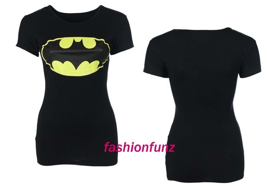 NEW WOMENS LADIES BEAUTIFULL BATMAN PRINT SEXY T.SHIRT VEST TOPS SIZE 