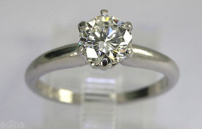   PRICE 1.07C ROUND BRILLIANT SOLITAIRE DIAMOND PLATINUM ENGAGEMENT RING