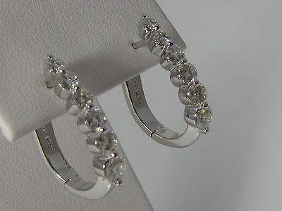 65CT MOISSANITE JOURNEY EARRINGS 14K WHITE GOLD