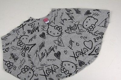 Hello Kitty Grey HK Doodle Style Poncho Top Girls Child 3649