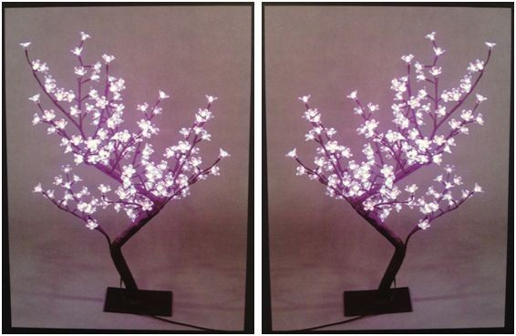 Christmas LED Static Bonsai Tree 96 Lights, 57cm Height   Pink or Blue