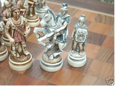 EXTREMELY RARE FRANKLIN MINT NIGRI ROMAN CHESS SET