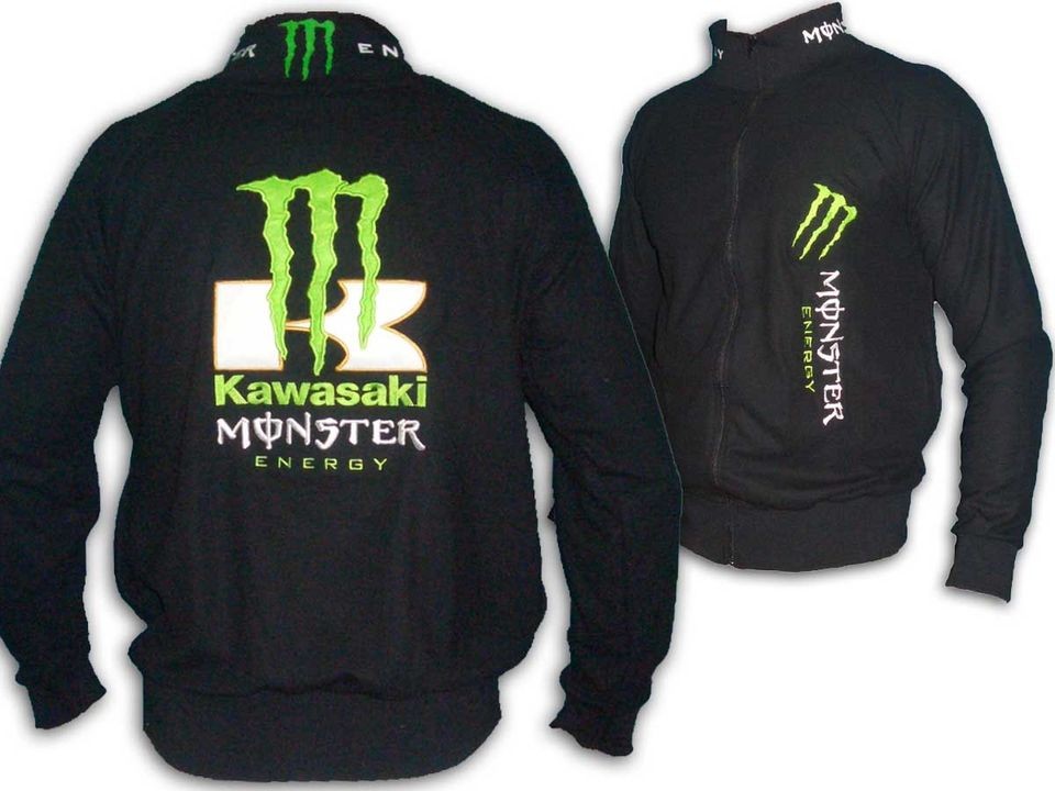 Jacket Jumper Energy Drink Kawa. Moto Sport Racing Logo Embroidered