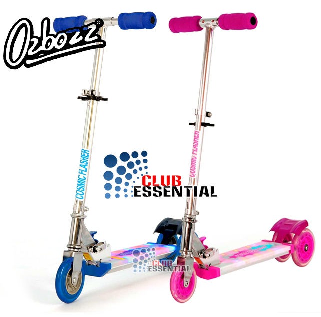 OZBOZZ COSMIC LIGHT ZEON KIDS SCOOTER BLUE PINK FLASHING DECK 3 