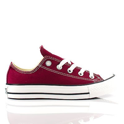 Converse All Star Hi Chuck Taylor Maroon Burgundy Canvas Trainers 