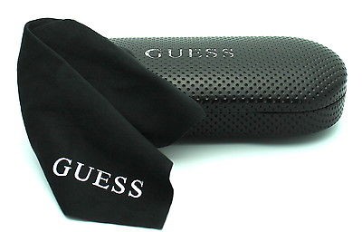 GUESS New BLACK Designer HARD CLAM CASE w/ CLEANING CLOTH Authentic 