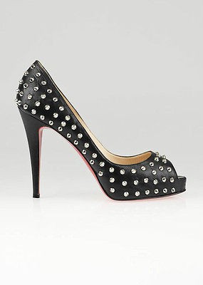 Christian Louboutin Black Studded Very Prive 120 Pumps Size 40 IT 9.5 