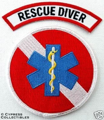   RESCUE DIVER PATCH   EMT/FIRST RESPONDER SCUBA   EMBROIDERED IRON ON
