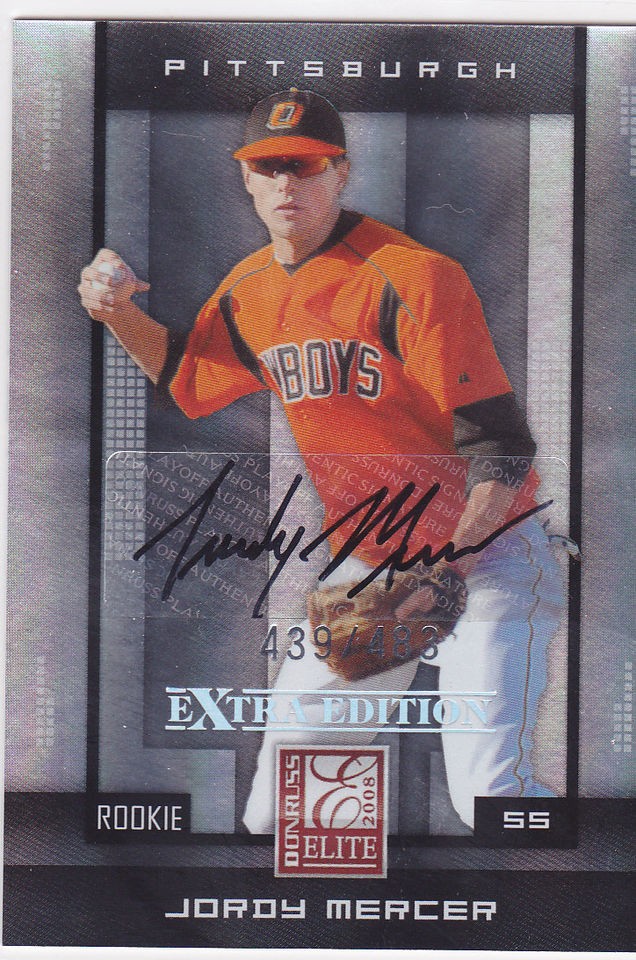 2008 Donruss Elite Xtra Edition Jordy Mercer #132 Rc Rookie Autograph 