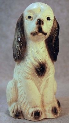   OR PLASTER BLACK & WHITE COCKER/SPRINGE​R SPANIEL DOG FIGURINE