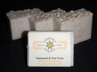 Homemade / Handmade Goats Milk Soap OATMEAL & TEA TREE With Shea 