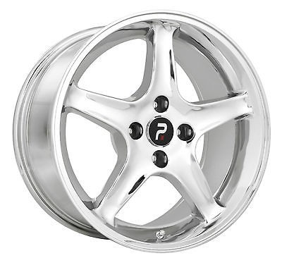   SET OF FOUR 17 MUSTANG COBRA R WHEELS CHROME 4 LUG 4X4.25 4X108 ET18