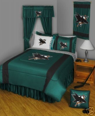 SAN JOSE SHARKS 6PC FULL BEDDING SET Hockey NHL