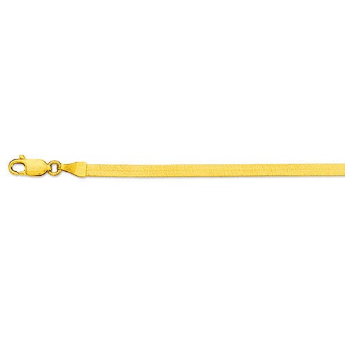 Imperial Herringbone Bracelet Real 14K Yellow Gold 2gr 3mm ALL SIZES 