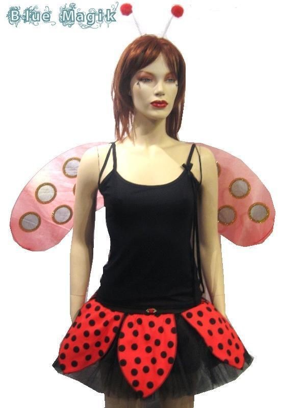 LADY BUG/ BIRD TUTU WINGS TOP HALLOWEEN FANCY DRESS COSTUME OUTFIT 4 