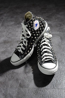 vb HOMME Mens Original Converse Spike Studded Sneakers Black 6KE