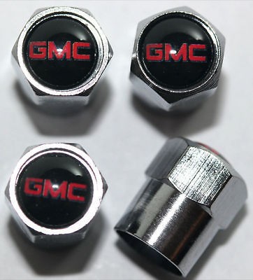 GMC Black Tire Valve Caps Truck Van SUV 4x4 Yukon Sierra Envoy Free 