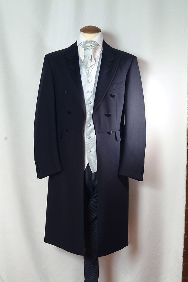 navy frock coat pure wool wilvorst excellent condition