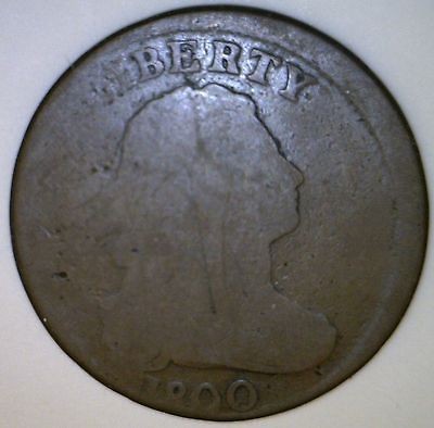   1800 Draped Bust Large Cent 10% OFF CENTER o/c ERROR US Copper COIN