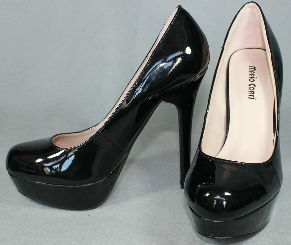 Mario Corti Ursula 5.5 Platform Shiny Black High Heel