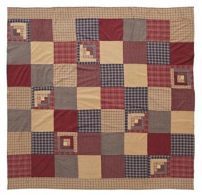 COUNTRY PRIMITIVE MILLSBORO LOG CABIN PATCHWORK 100% COTTON SHOWER 