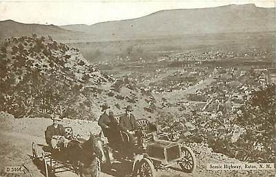 NM RATON SCENI​C HIGHWAY BIRDS EYE TOWN VIEW 1910 T218​71