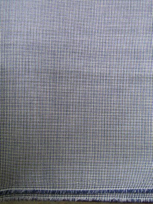 VINTAGE 100% WORSTED WOOL, MINI  HOUNDSTOOTH, 22  x 62 WIDE, BLUE 