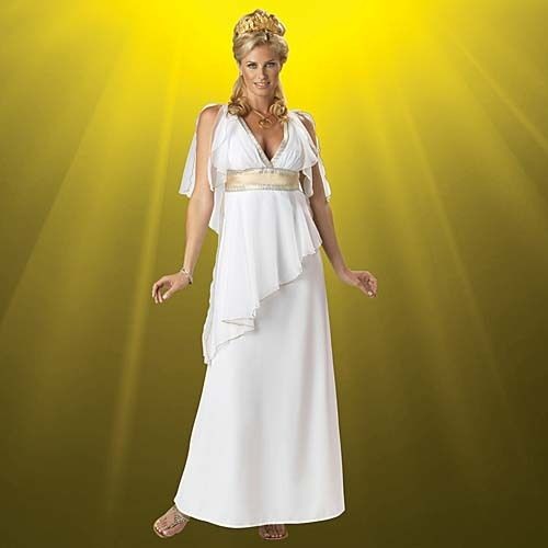 Greek Goddess Halloween Costume w/ Tiara & Necklace