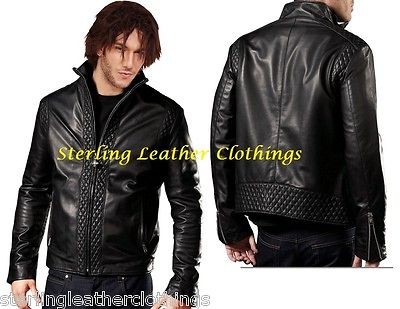 NEW DESIGNER QUILTED CUIR CUERO PELLE LEDER LEATHER VESTE JACKET COAT 