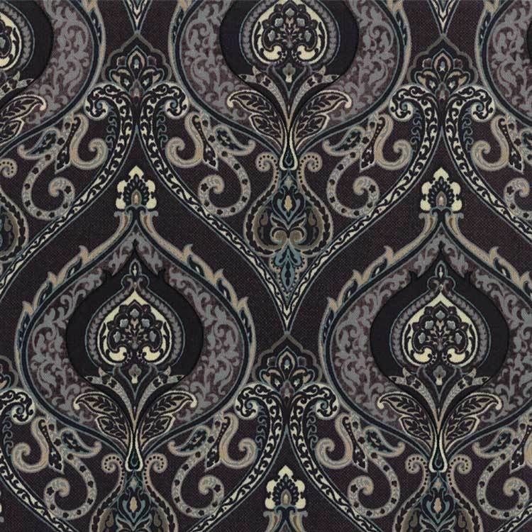 damask fabric black