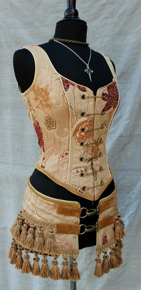 Shrine Steampunk Antique Damascus Brocade Pin Bodice