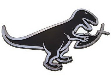 Rex Eating Fish Darwin Raised Chrome Like Finish Car Emblem T Rex 