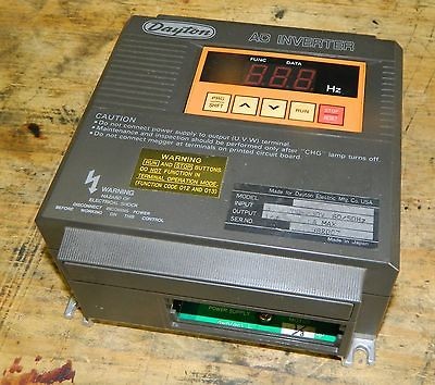 Dayton AC Motor INVERTER 1XC93 200 230V, 3 Ph., USED, (Cover cracked)