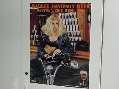 1999 DAYTONA BEACH BIKEWEEK HARLEY DAVIDSON BEER POSTER GREAT 